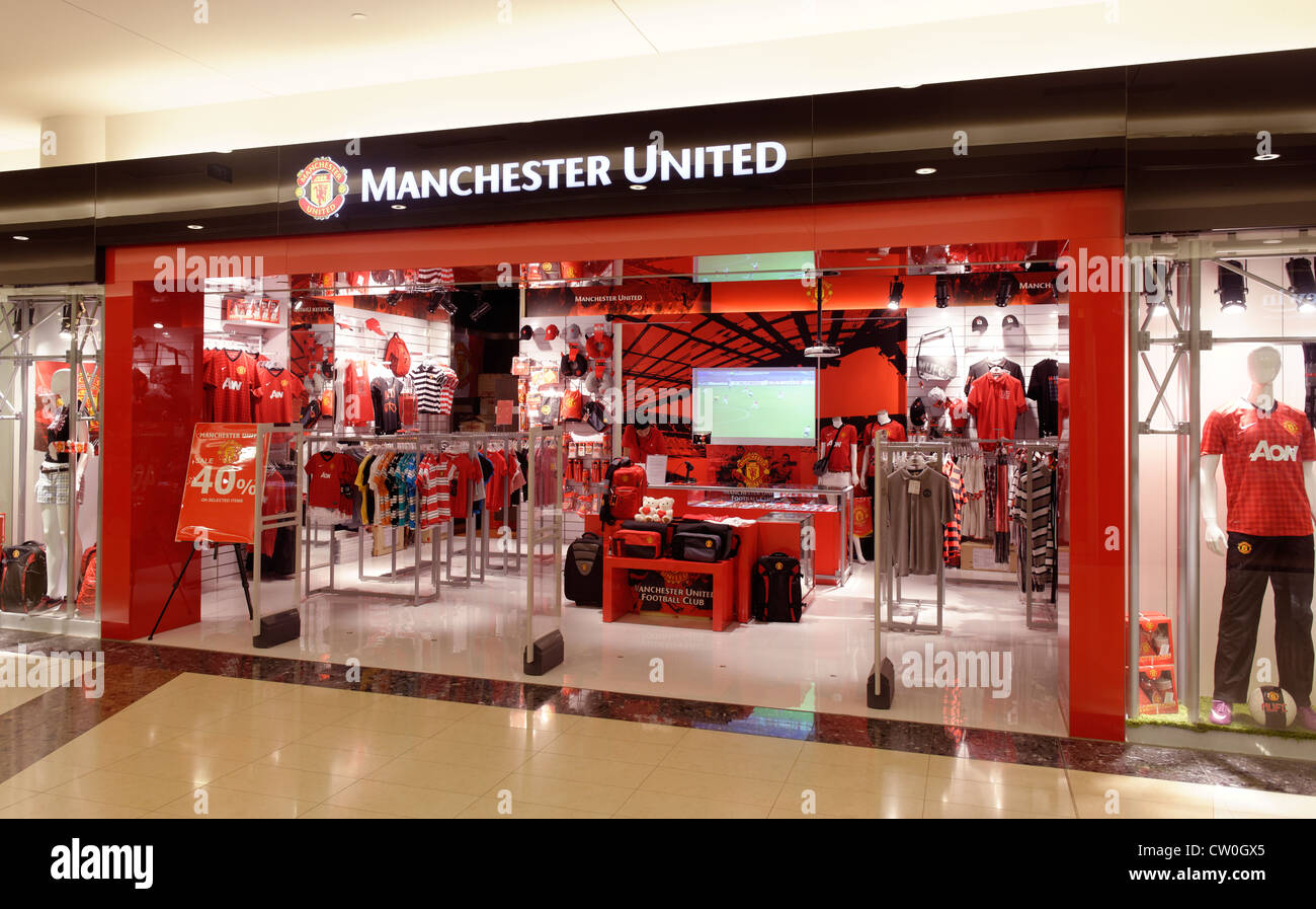Manchester United football outlet store in Singapore, Asia Stock Photo