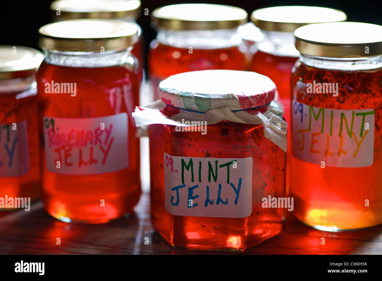 Jars of homemade preserves Stock Photo Alamy