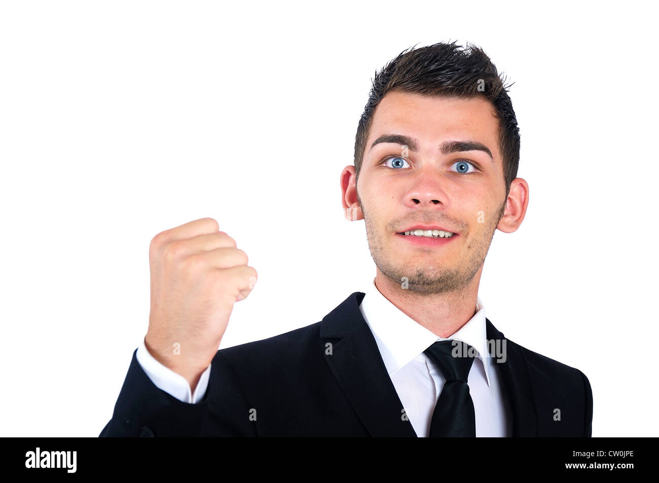 Isolated young business man approval Stock Photo