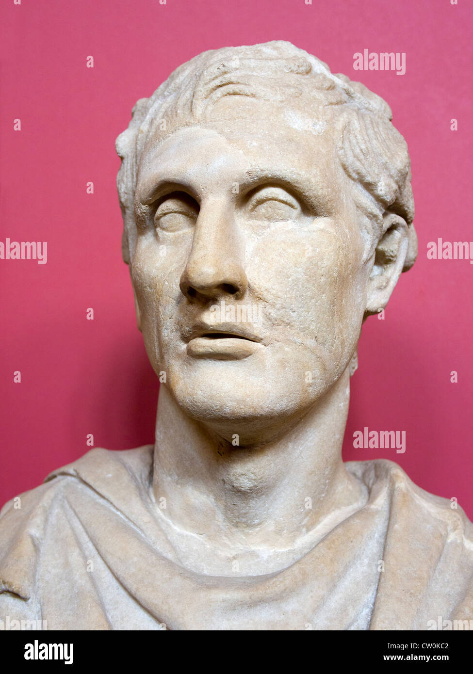 Careworn classical Roman face from Antiquity - the Ashmolean Museum, Oxford Stock Photo