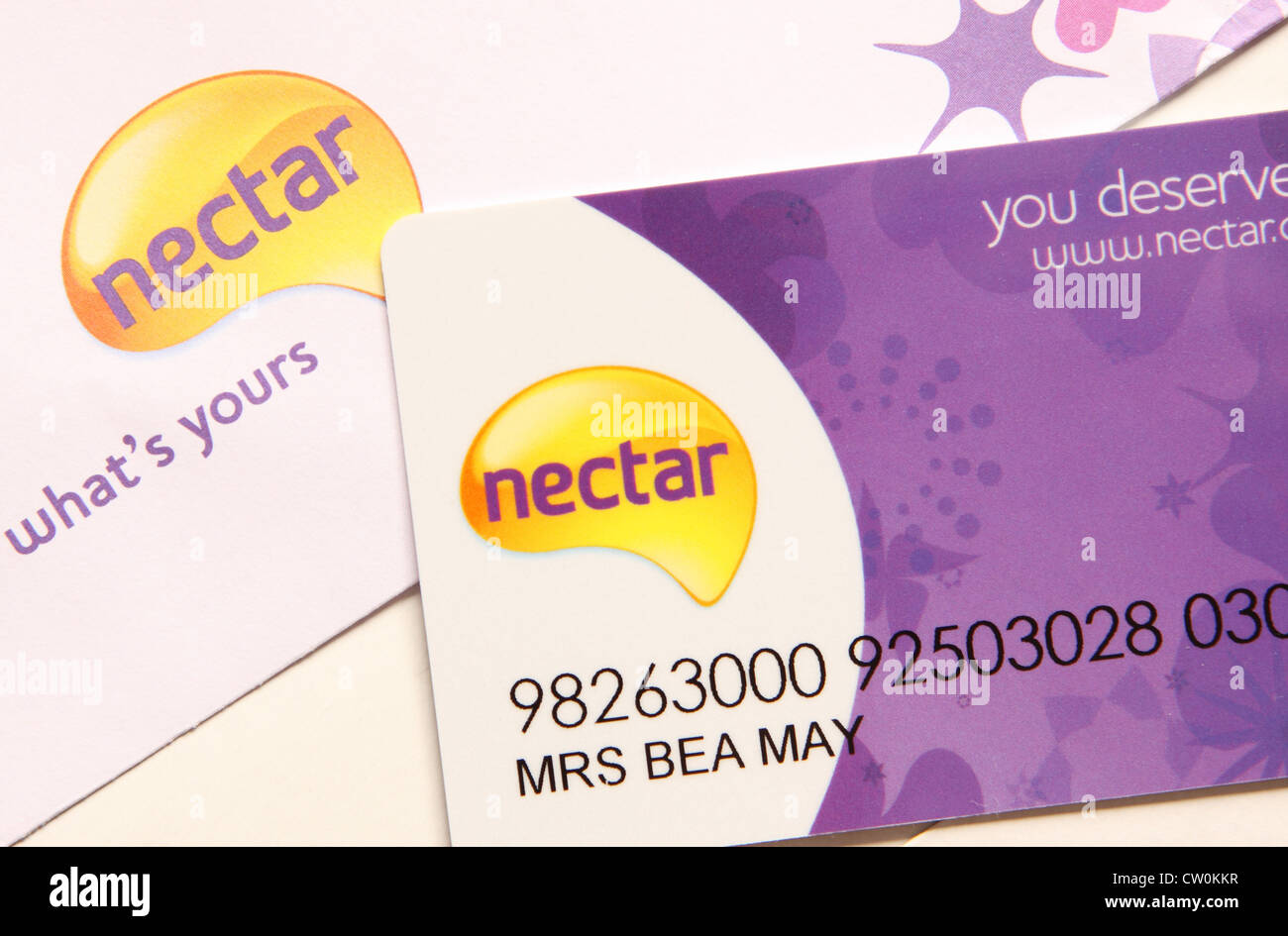 Nectar reward points card Stock Photo