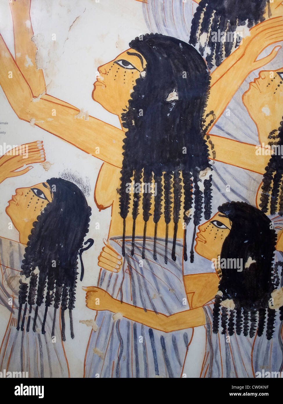 Detail, female mourners at the tomb of Vizier Ramose, Thebes - the Ashmolean Museum, Oxford Stock Photo