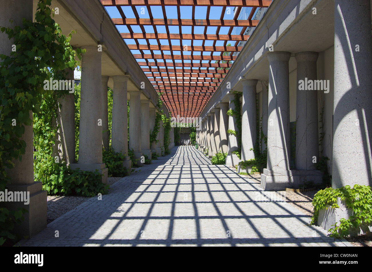 Wroclaw Pergola Near Hala Stulecia Centennial Centenary Hall Stock wroclaw-pergola-near-hala-stulecia-centennial-centenary-hall-stock