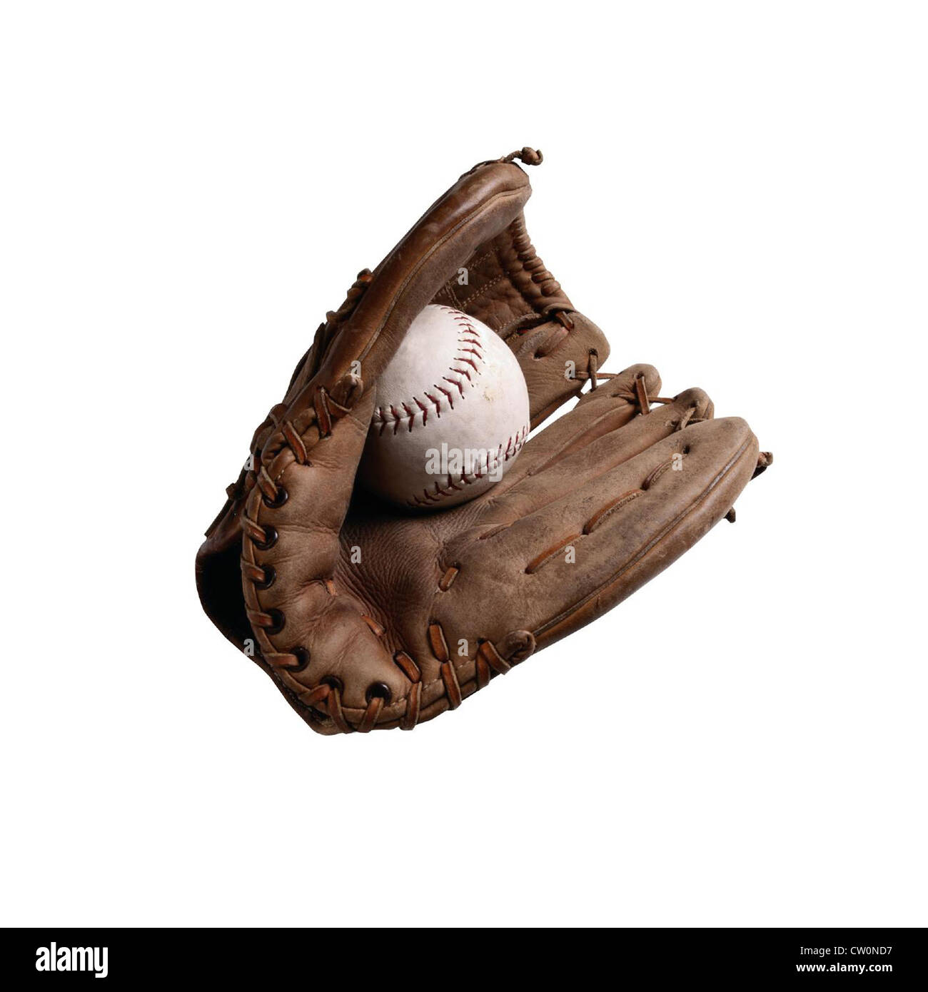 Baseball glove with ball Stock Photo