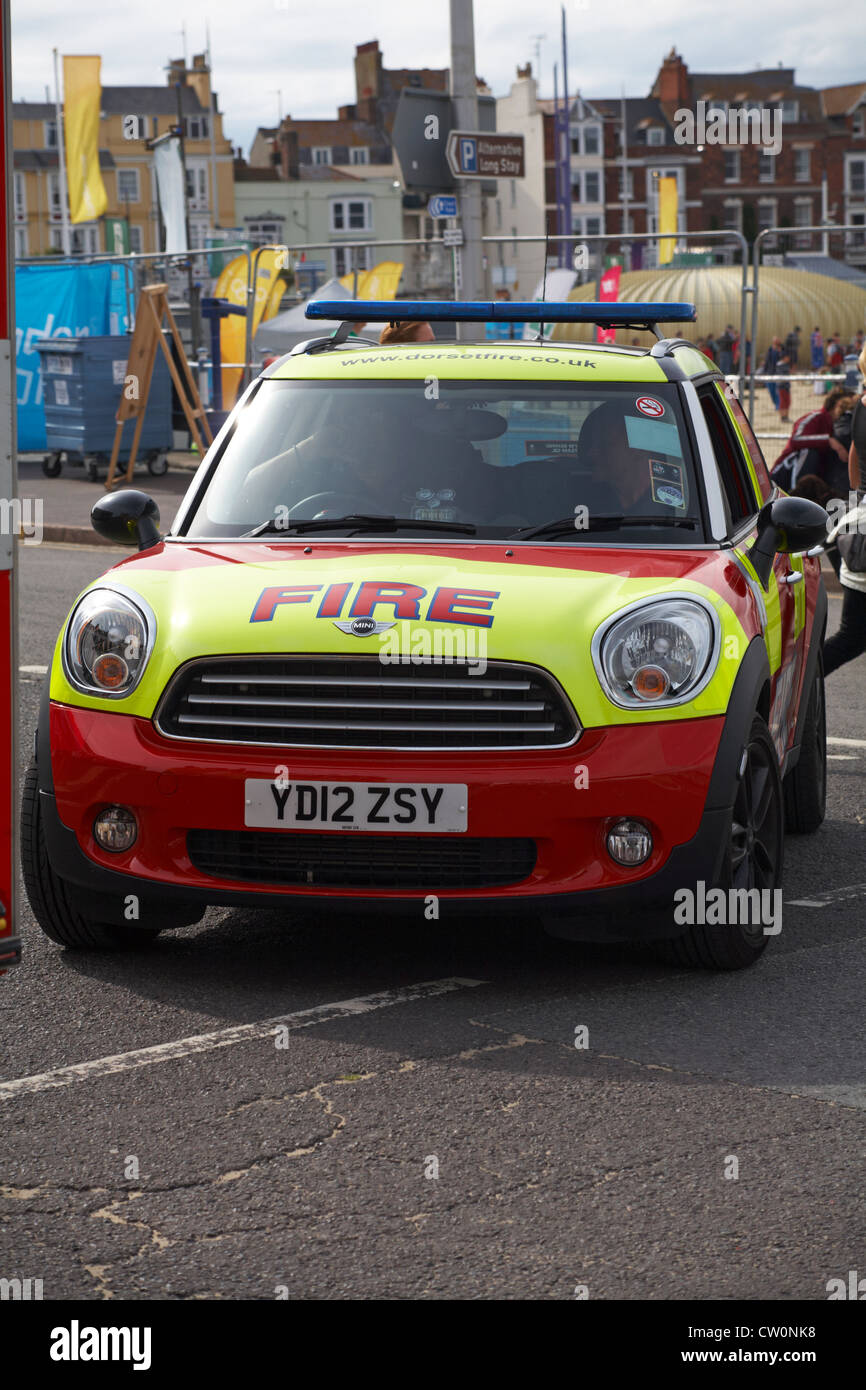 Dorset Fire and Rescue Service Mini car on patrol at Weymouth for the