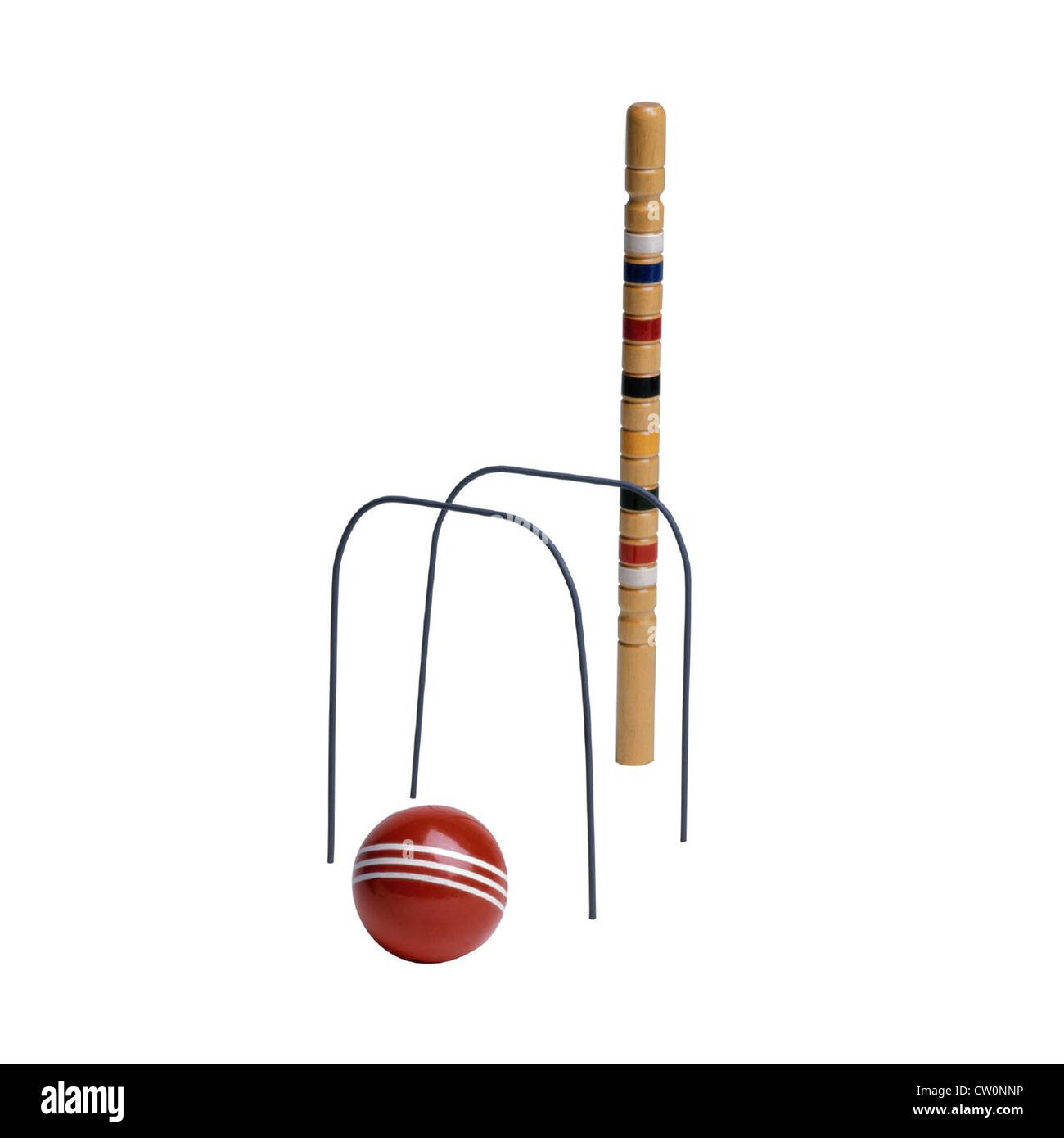 Cricket wickets ball Stock Photo