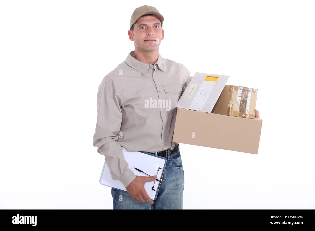 Man delivering post Stock Photo Alamy