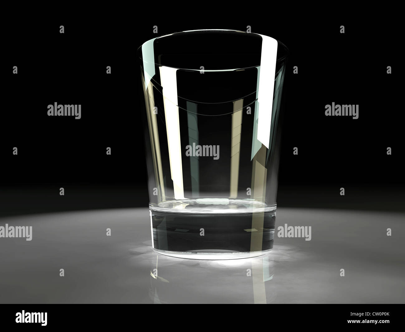empty glass with refractive caustic effects Stock Photo Alamy