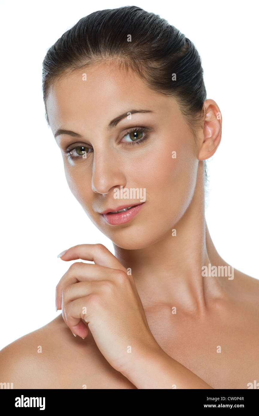 Beauty portrait of girl isolated on white Stock Photo - Alamy