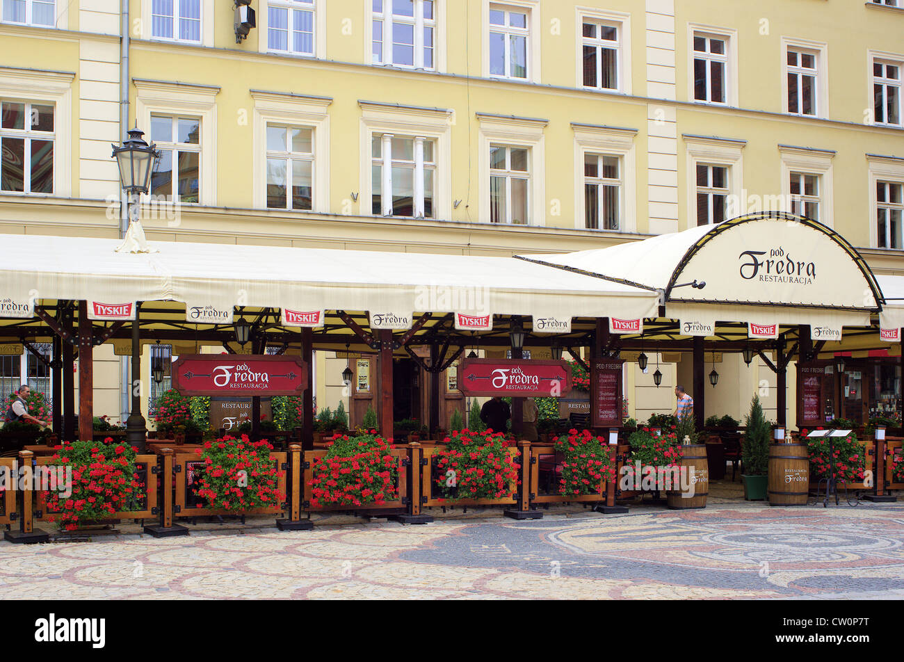 Wroclaw Old Market restaurant "Pod Fredra Stock Photo - Alamy