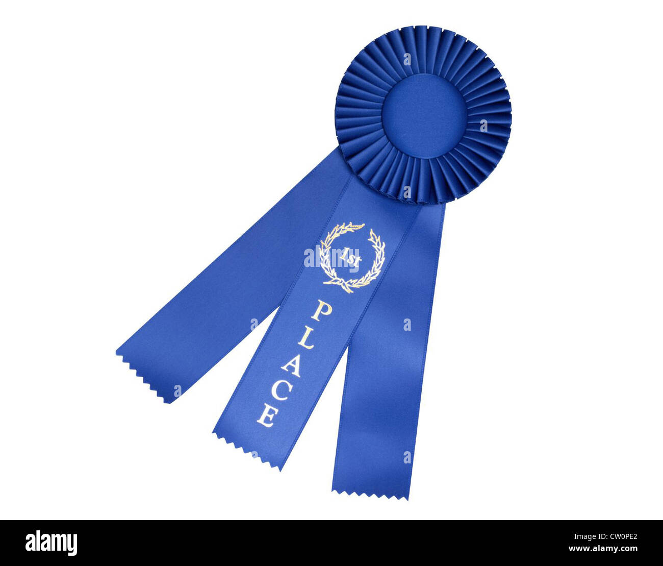 blue award ribbon Stock Photo