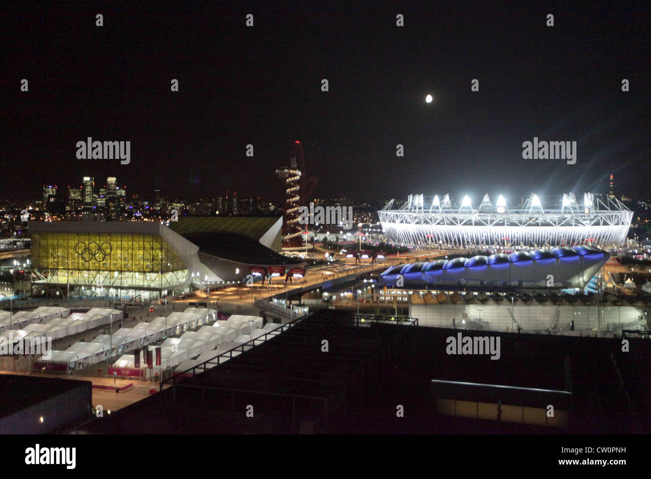 OLYMPIC PARK AND STADIUM IN STRATFORD  LONDON 2012 Stock Photo