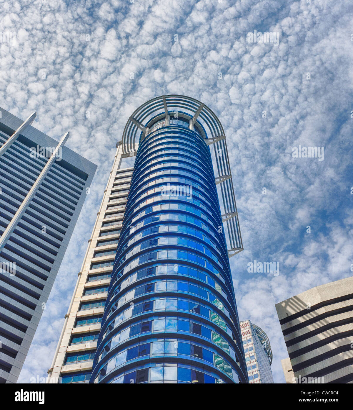 Chevron Tower, Singapore, with distinctive circular roof. HDR image Stock Photo