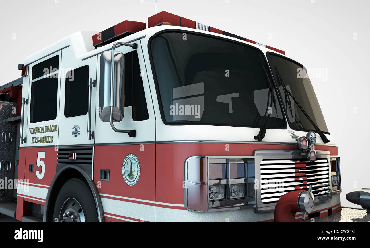 fire truck isolated on white background Stock Photo - Alamy