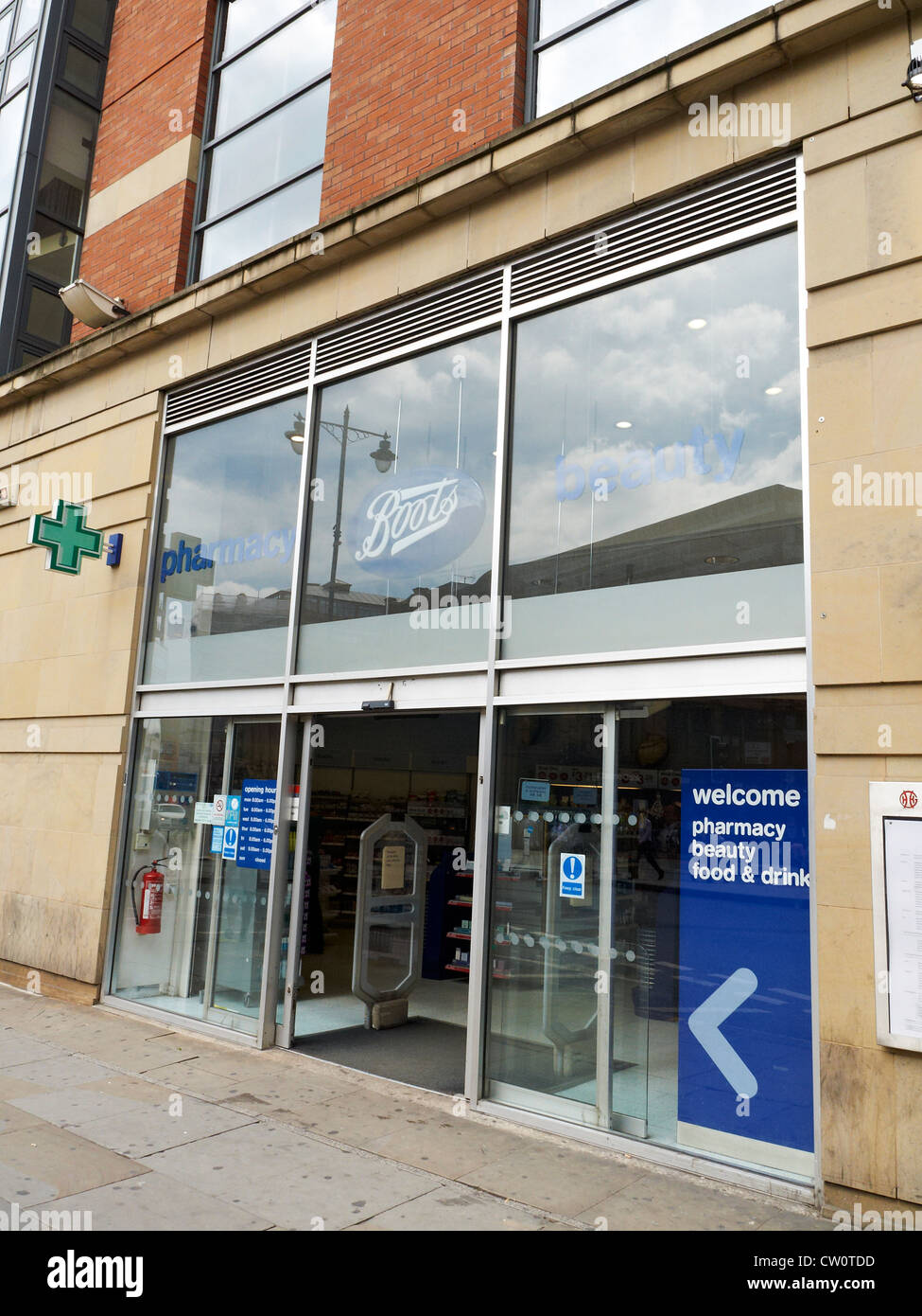 Boots store at The Circus Portland Street in Manchester UK Stock Photo