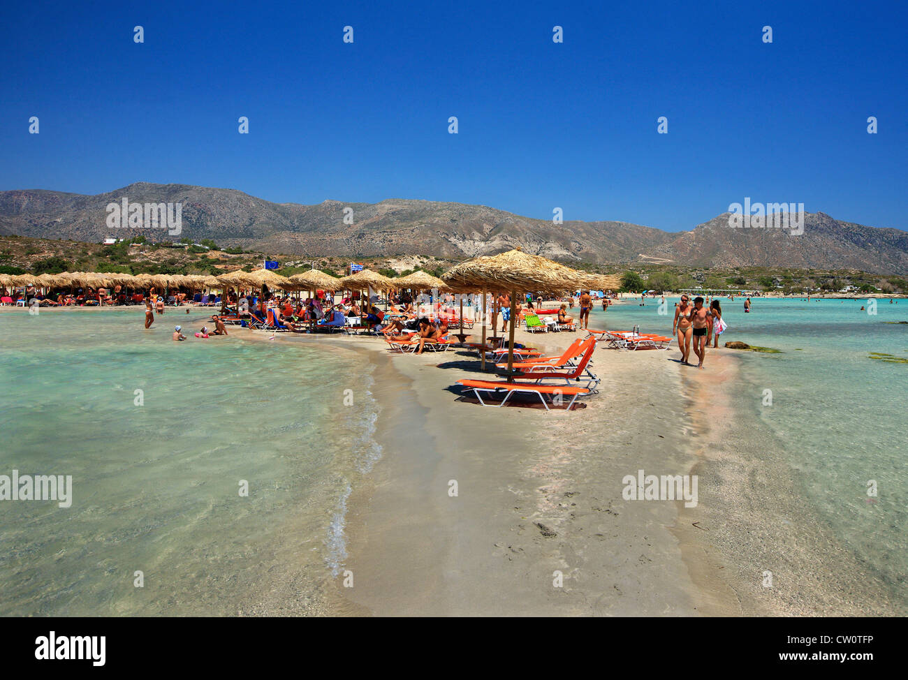 Elafonisi beach, to the southwest of Chania prefecture, Crete, Greece. Stock Photo