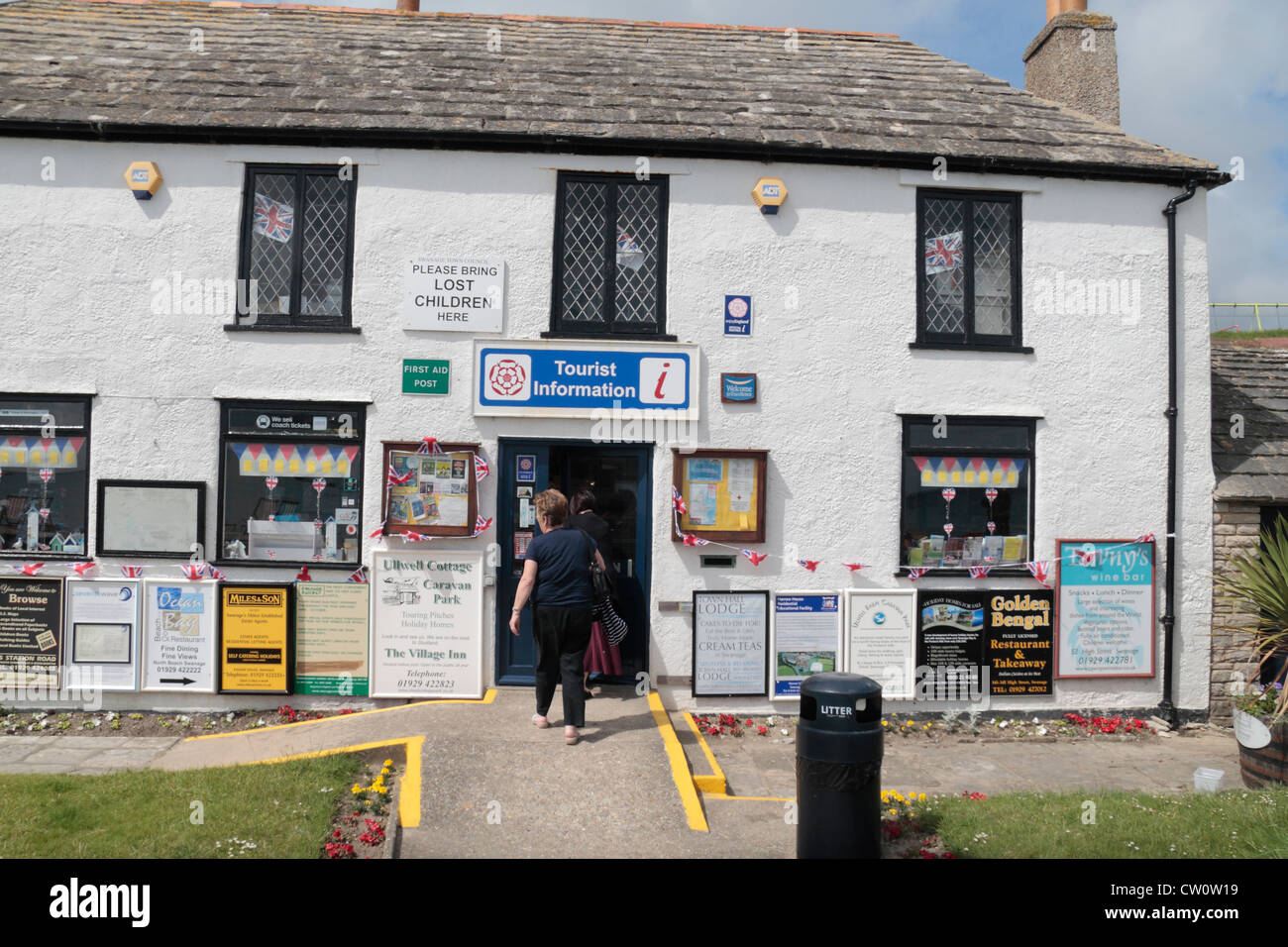 The tourist information office on the promenade in Swanage, Dorset, UK. Stock Photo
