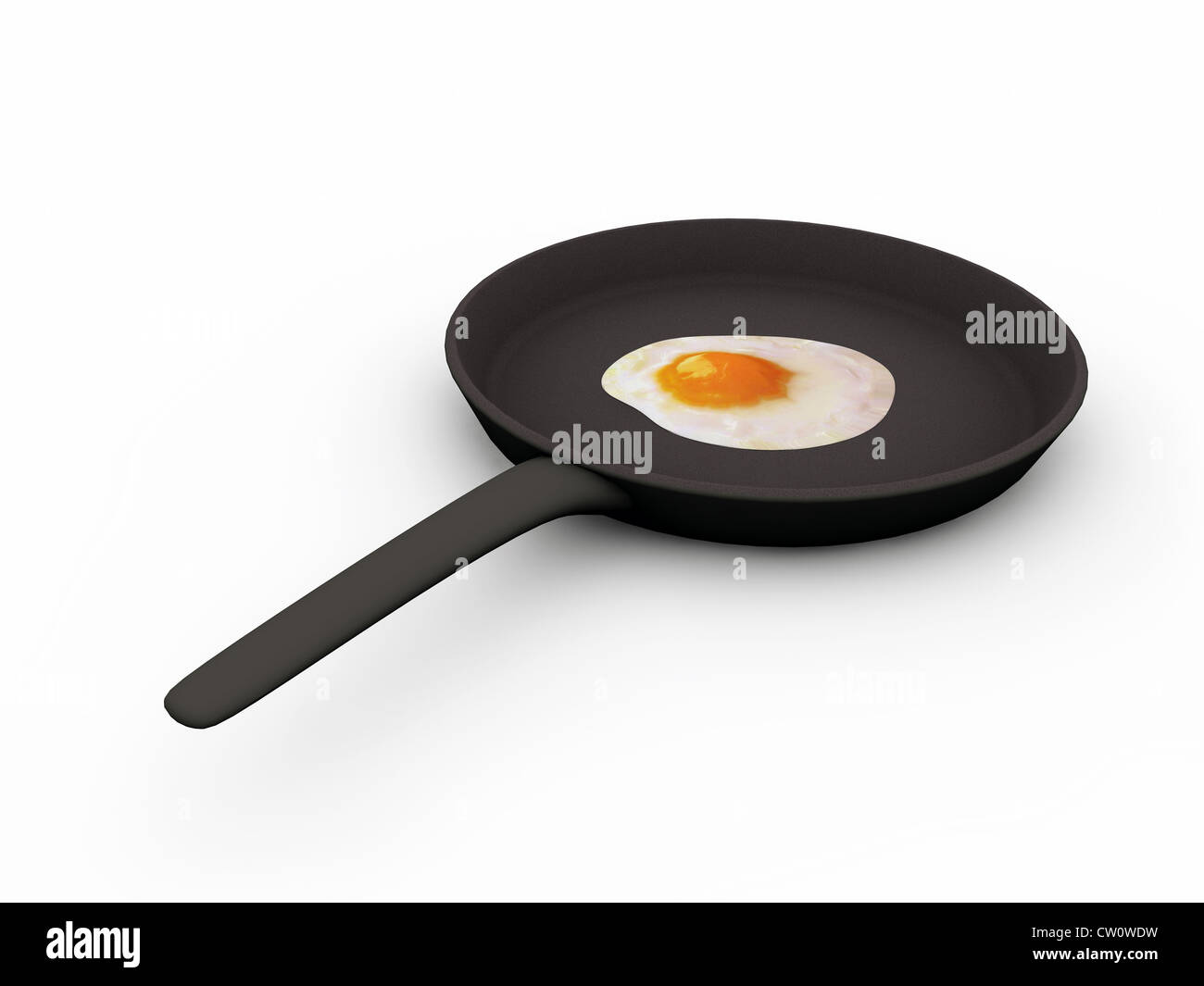 fried egg isolated on white background Stock Photo