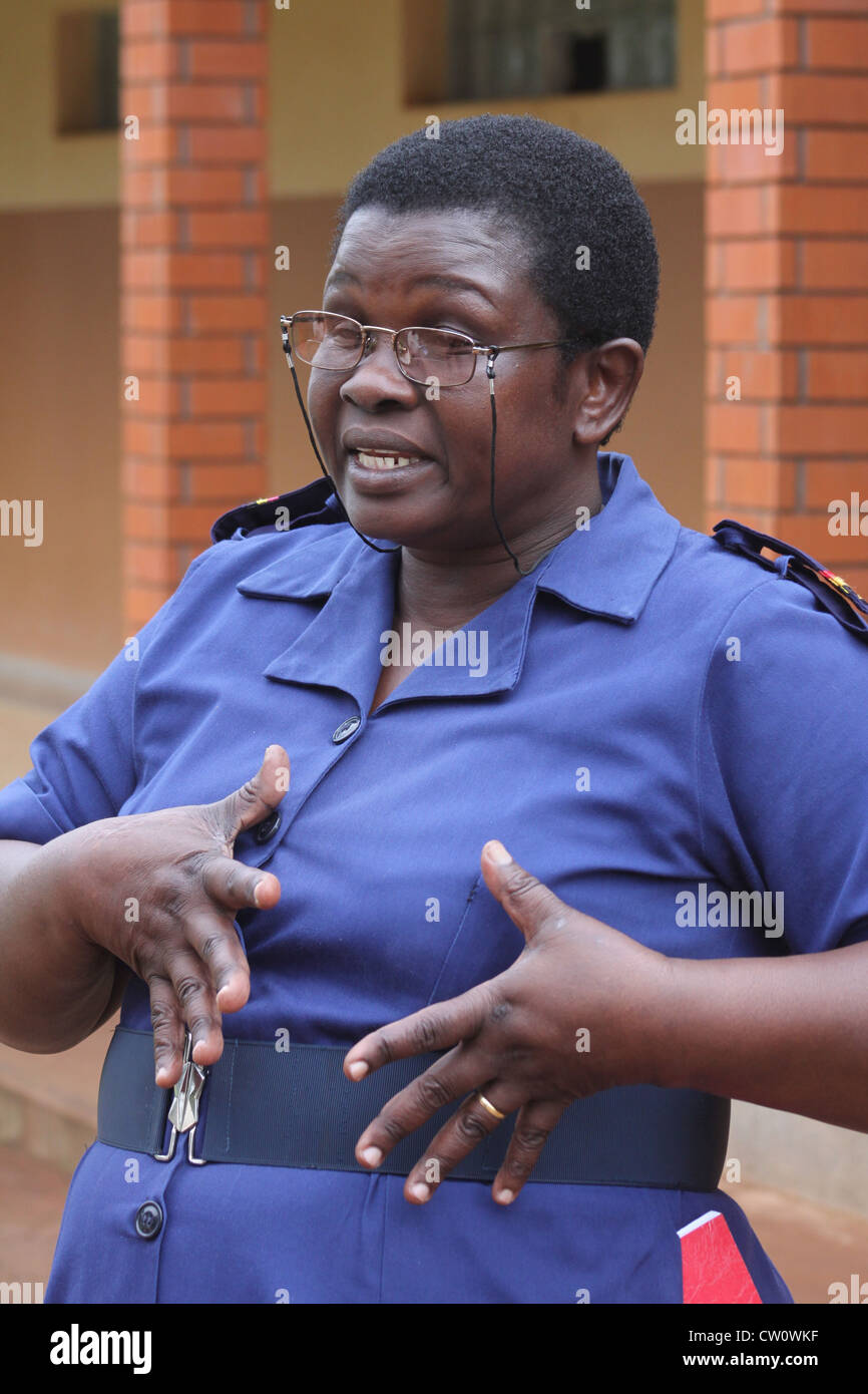 Health Worker warns against Ebola Haemorage Fever Stock Photo