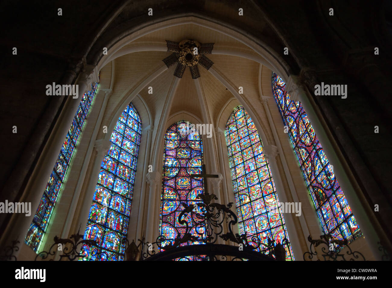 Chartres cathedral stained glass Stock Photo Alamy