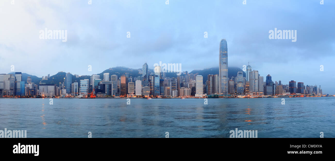 Hong Kong skyline in the morning over Victoria Harbour Stock Photo - Alamy