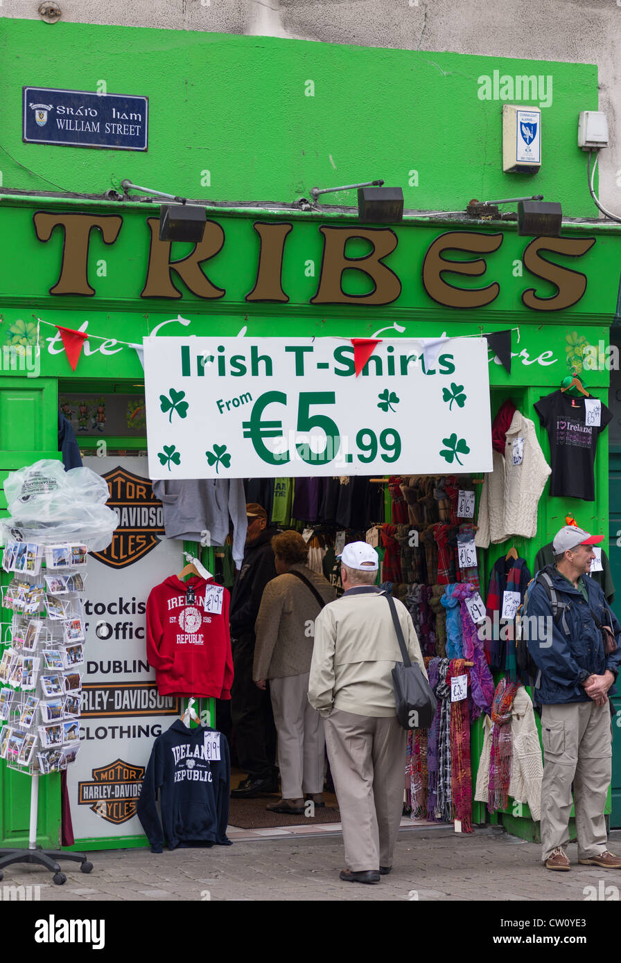 Irish shop in the Latin quarter of Galway City, County Galway, Ireland. Stock Photo