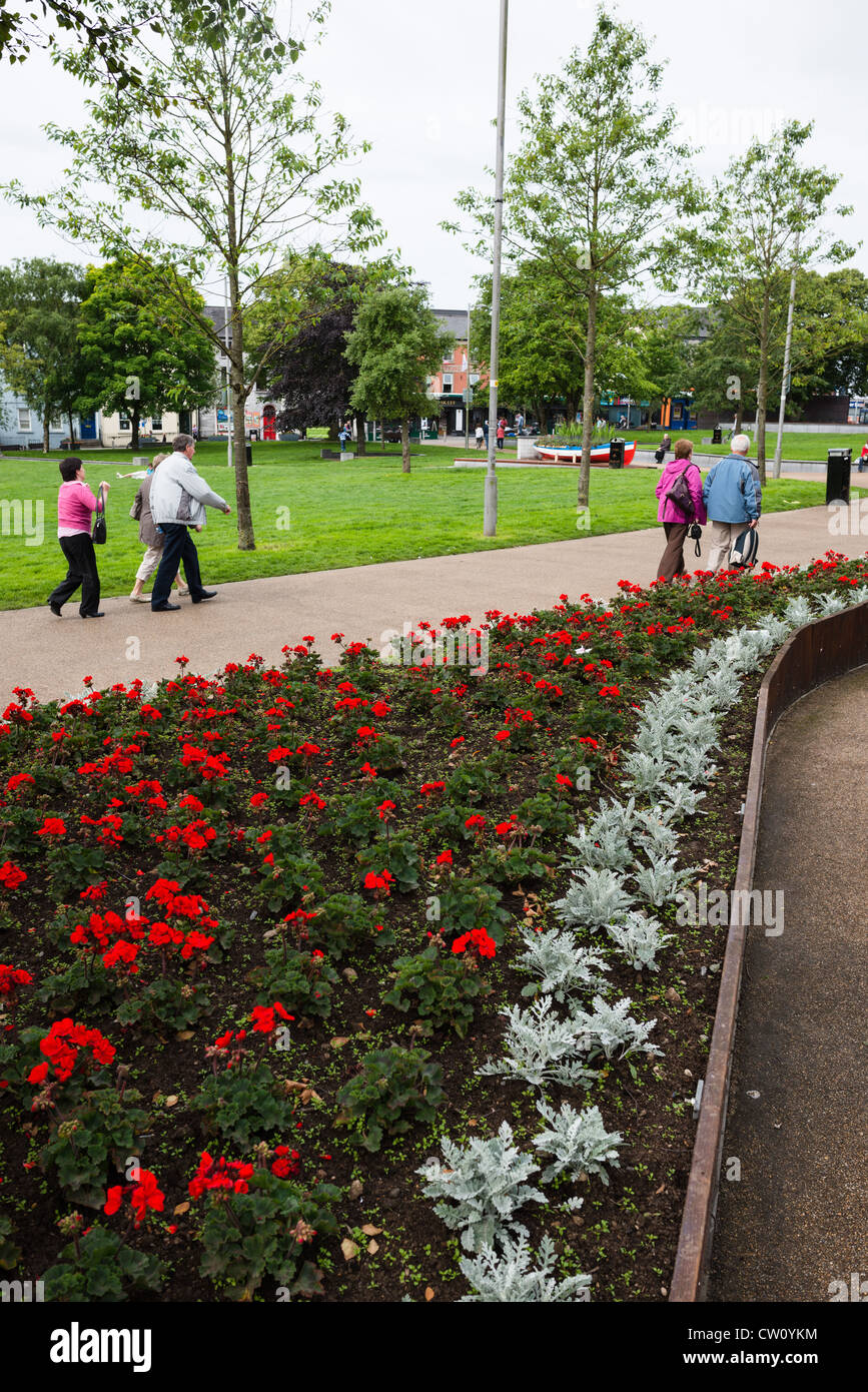 Flower beds at Eyre Square Galway City, Ireland Stock Photo Alamy
