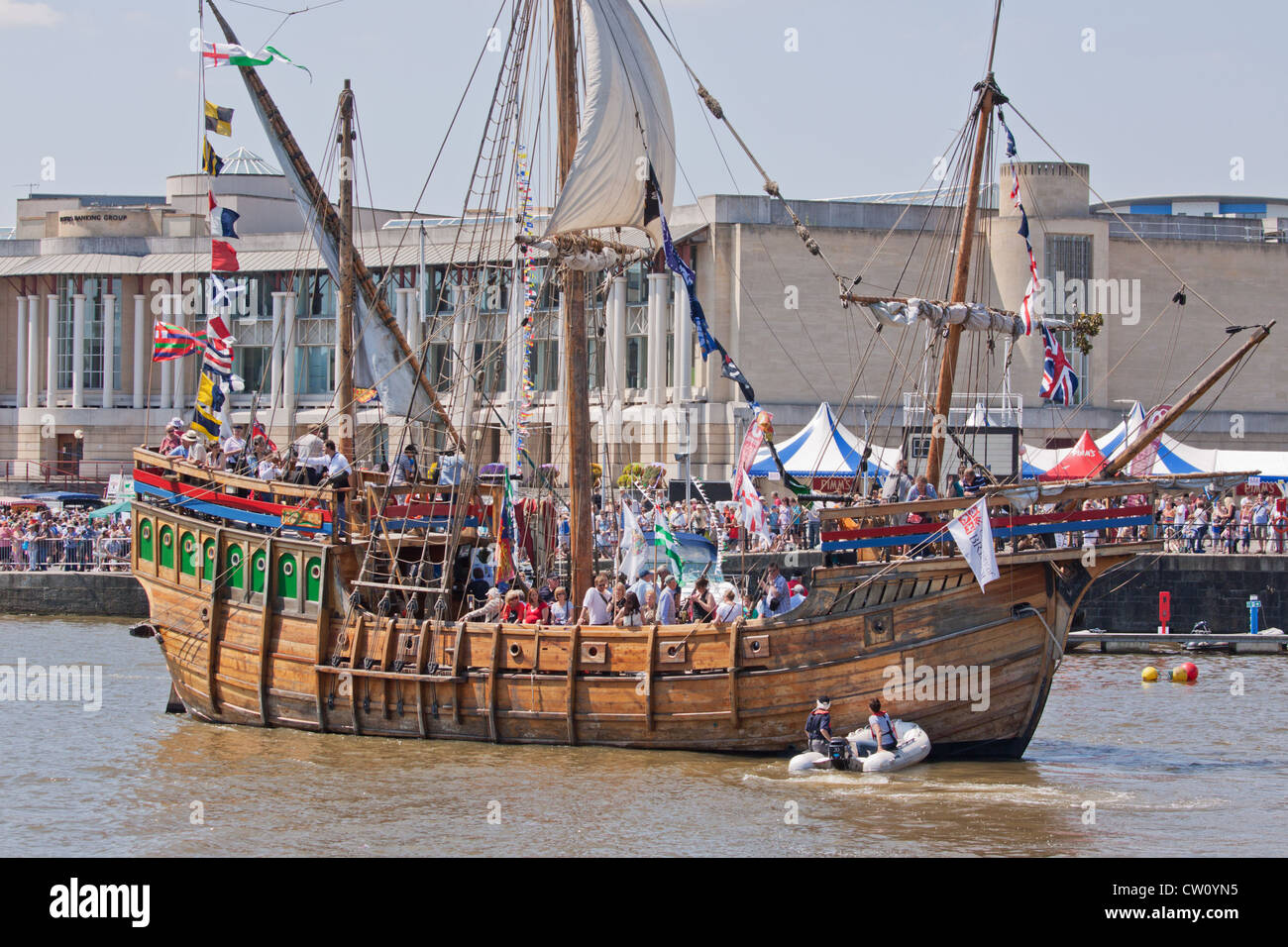 The replica sail ship The Matthew ferries passengers around Bristol