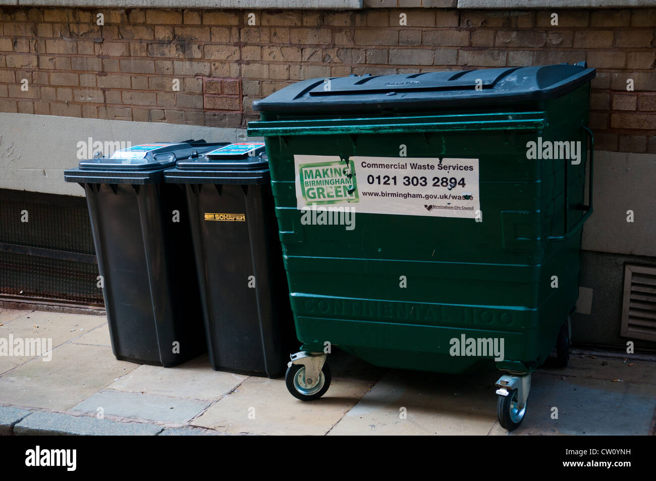Rubbish bins in Birmingham City Centre Stock Photo Alamy