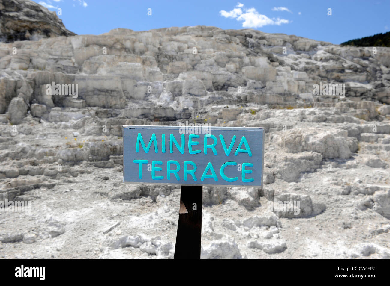 Minerva Terrace Mammoth Hot Springs Yellowstone National Park Wyoming, WY Stock Photo