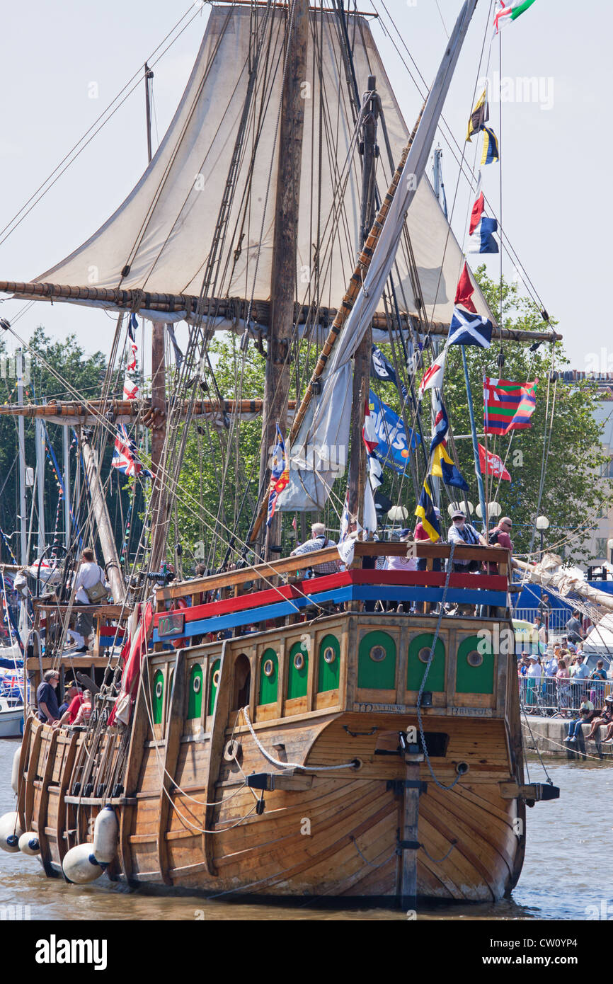 The replica sail ship The Matthew ferries passengers around Bristol