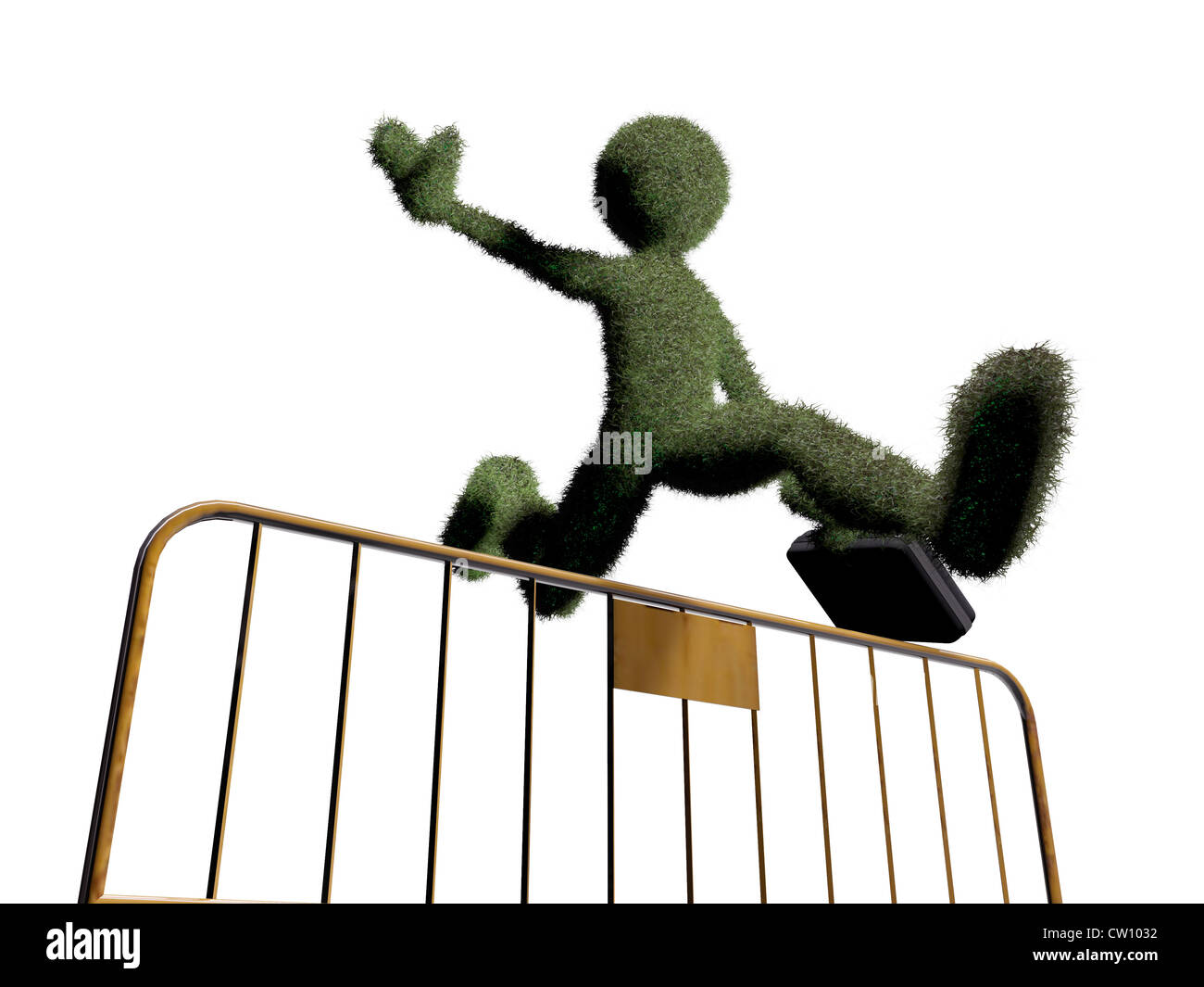 grass man jumping isolated on white background Stock Photo Alamy