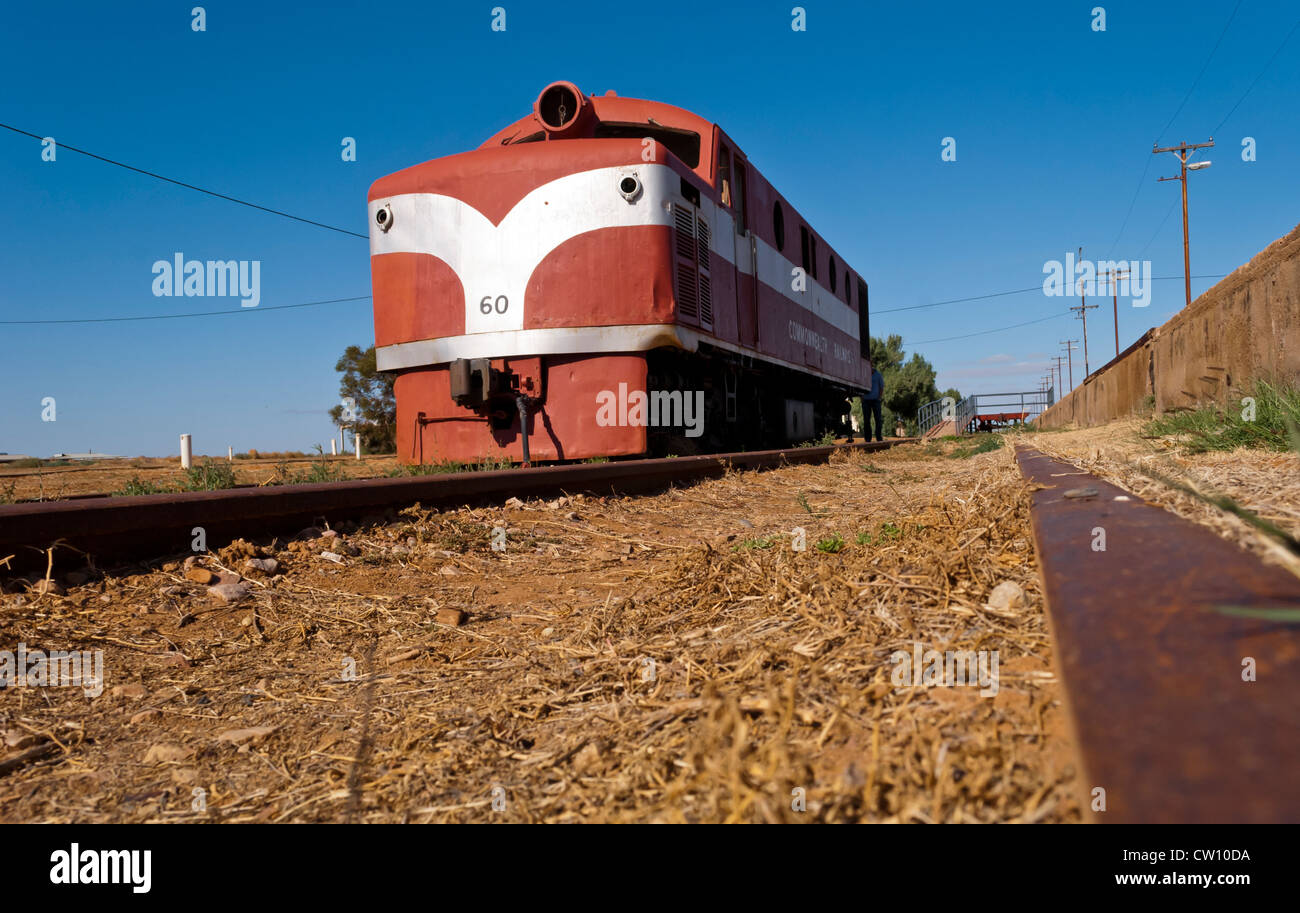 Abandoned train in Marree, South Australia Stock Photo