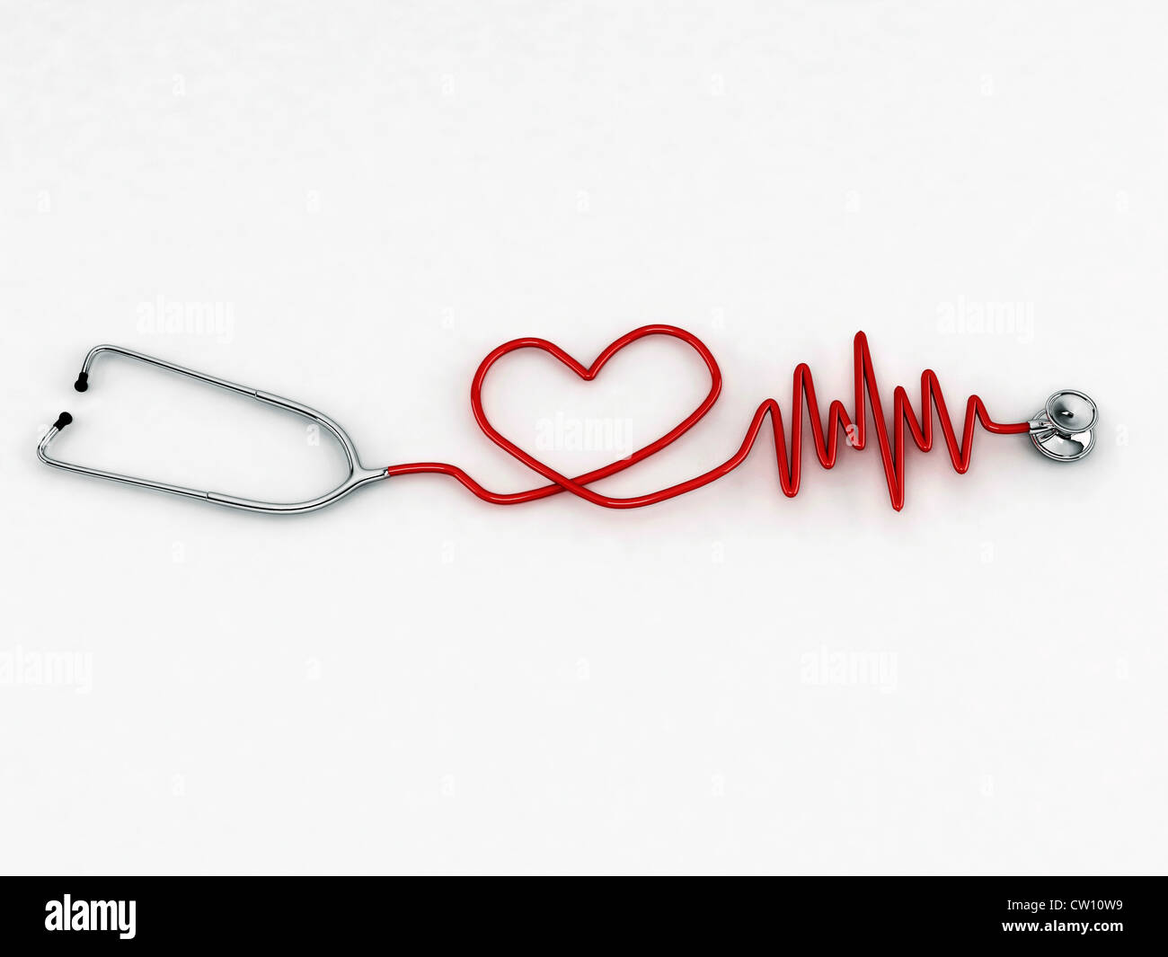 Stethoscope heart shaped isolated on white background Stock Photo - Alamy