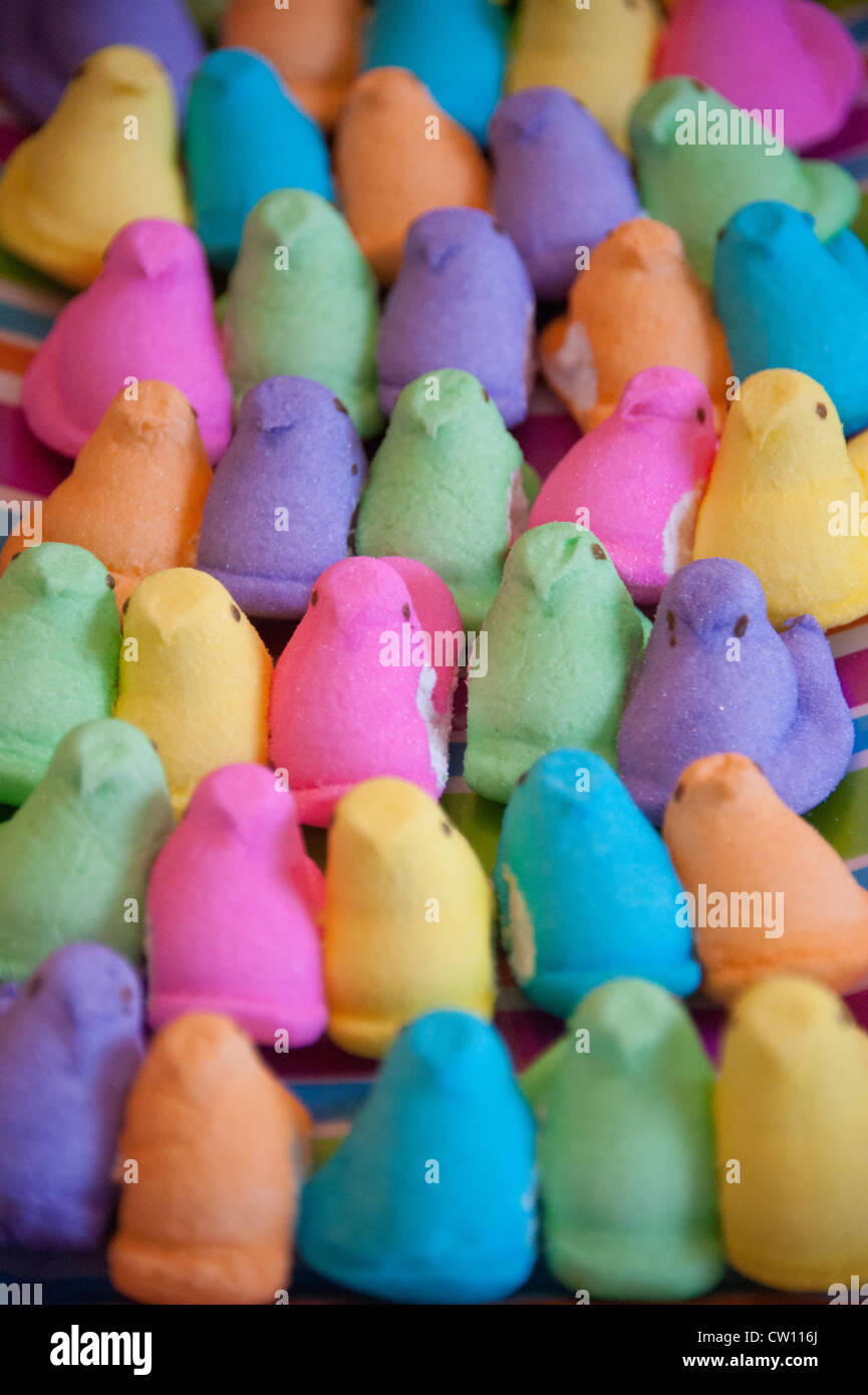 Rainbow marshmallow treats  Stock Photo