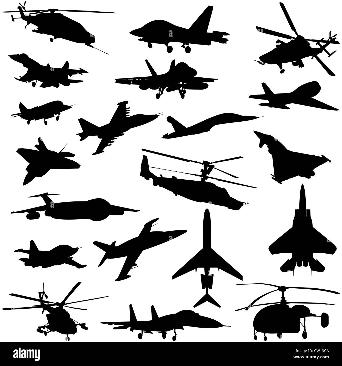 Civilian and military transport aircraft Black and White Stock Photos ...