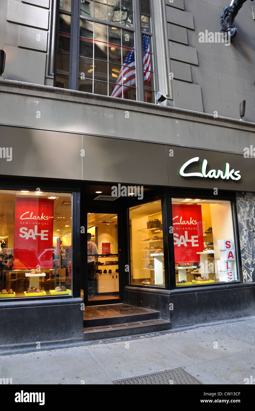 Clarks shoes store, New York, USA Stock 