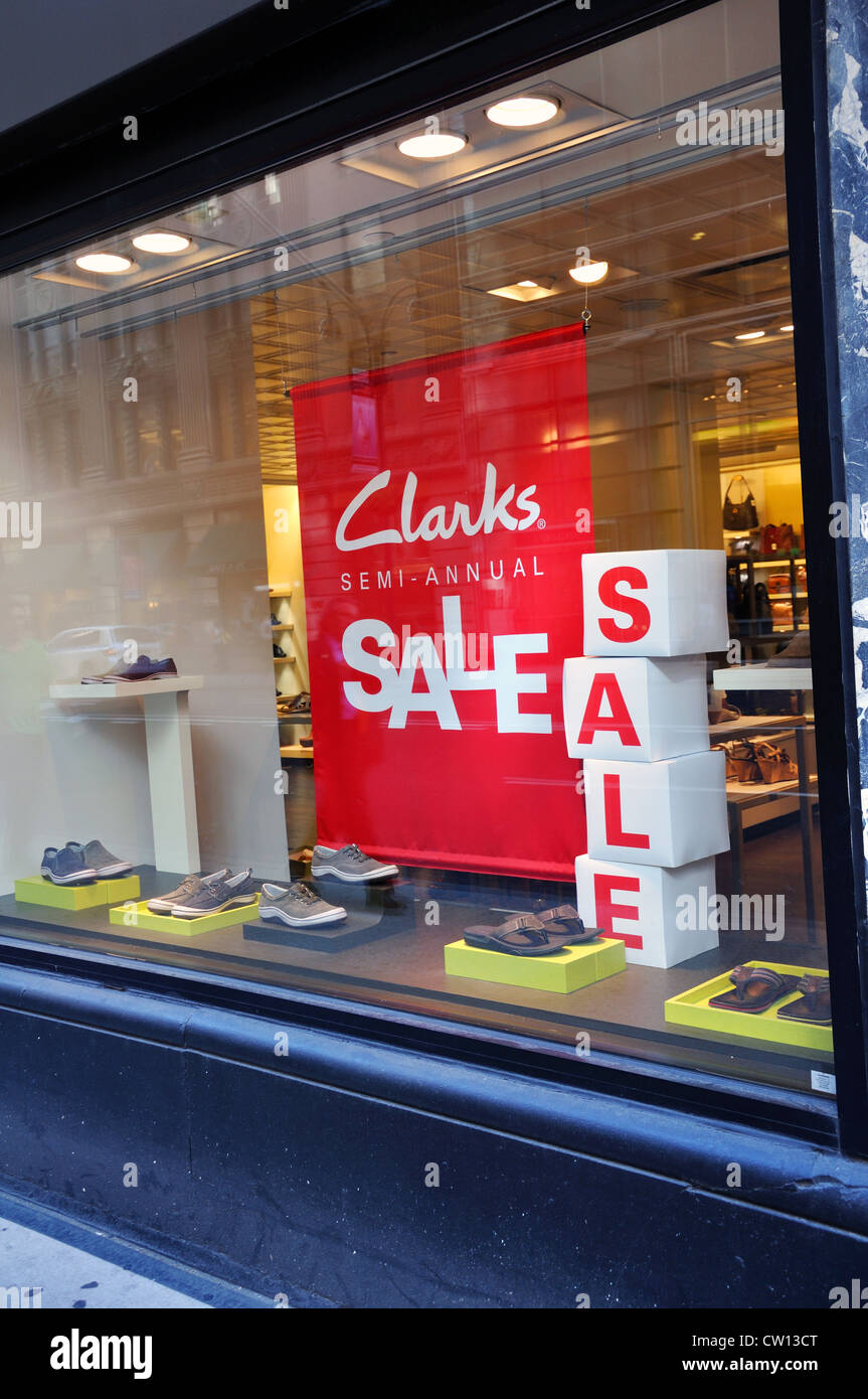 Clarks shoes store, New York, USA Stock 