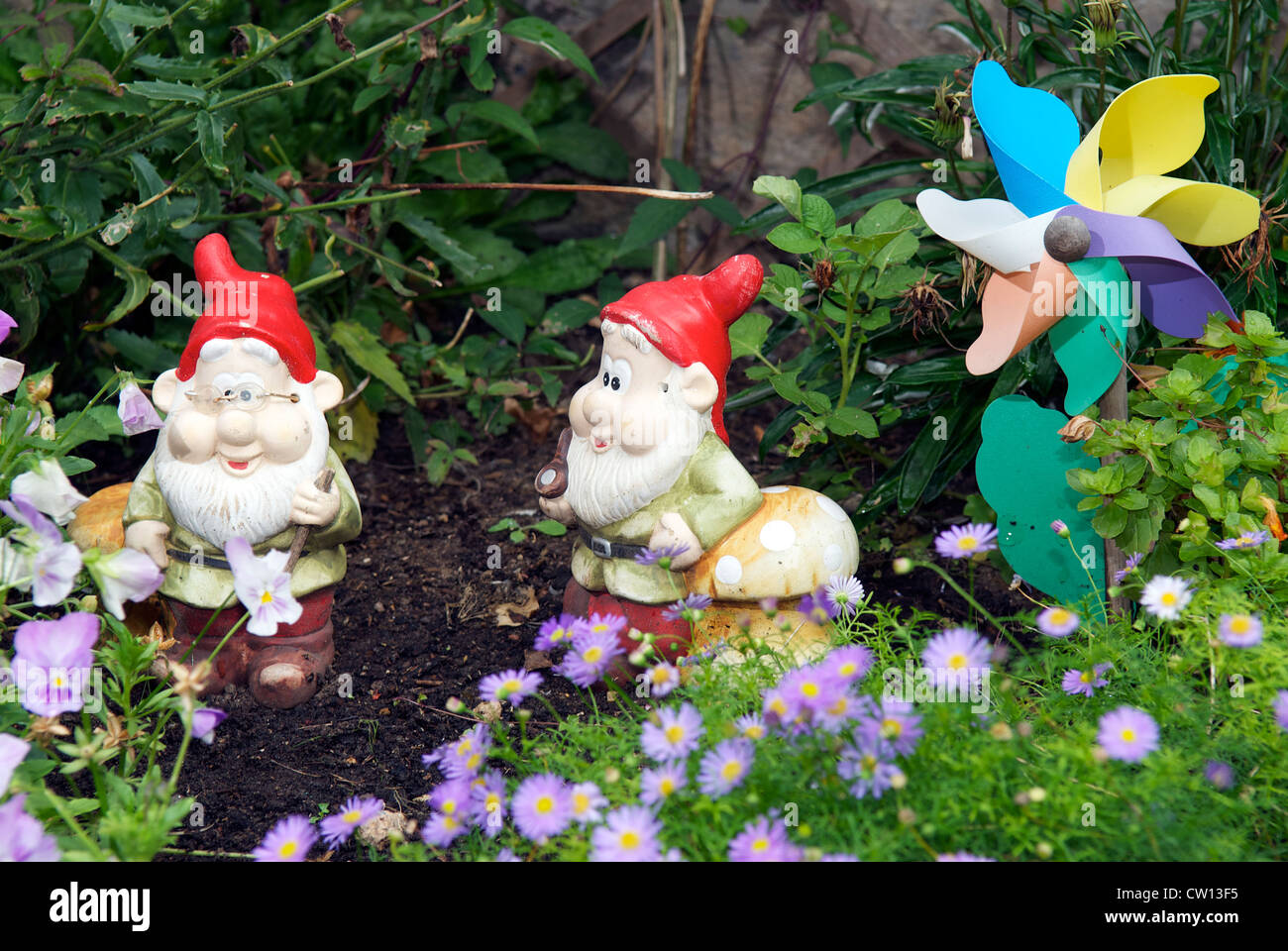 garden gnomes the seven dwarfs stock photo 49811865 alamy