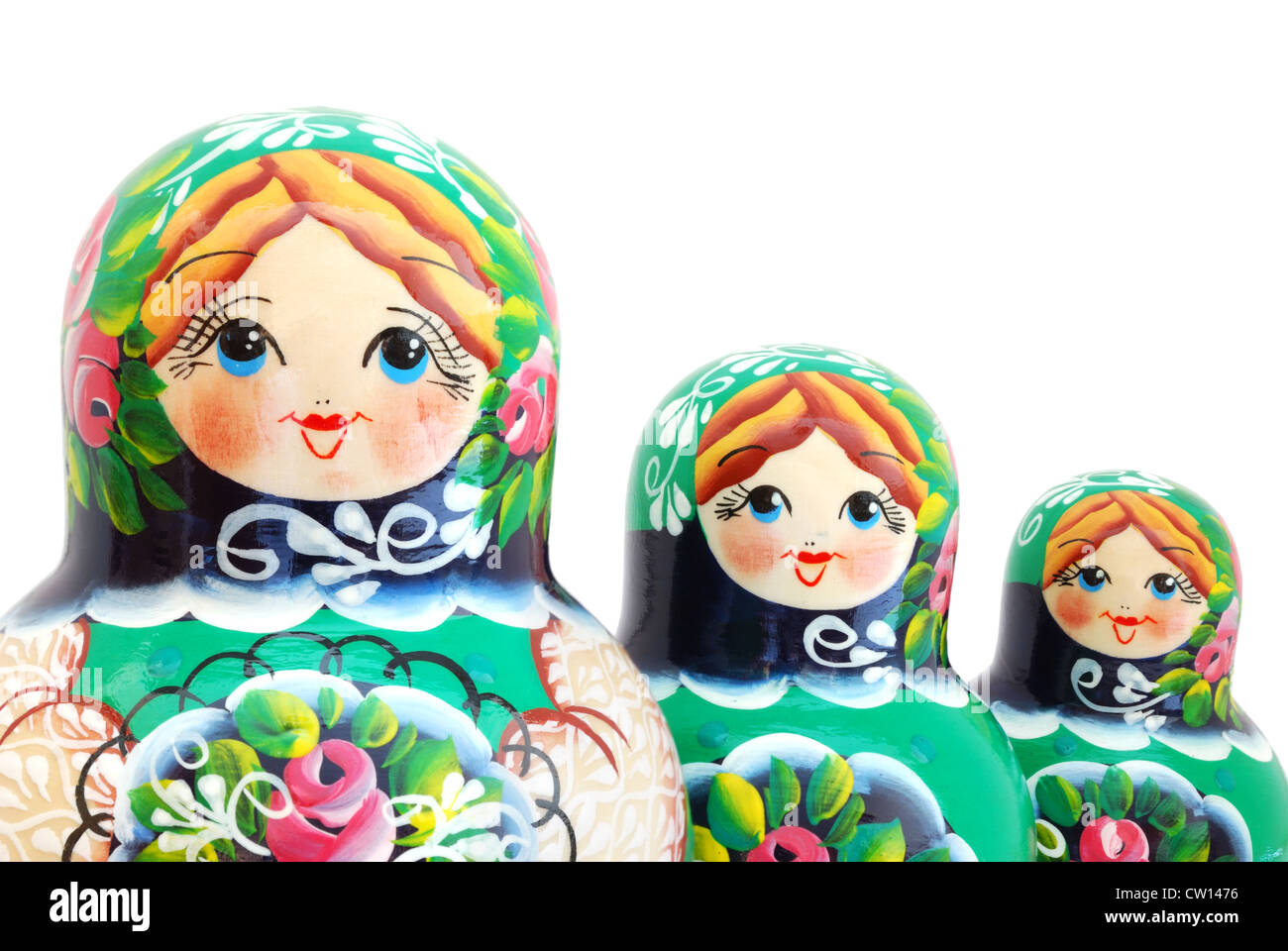 Russian Nesting Dolls isolated on white background Stock Photo - Alamy