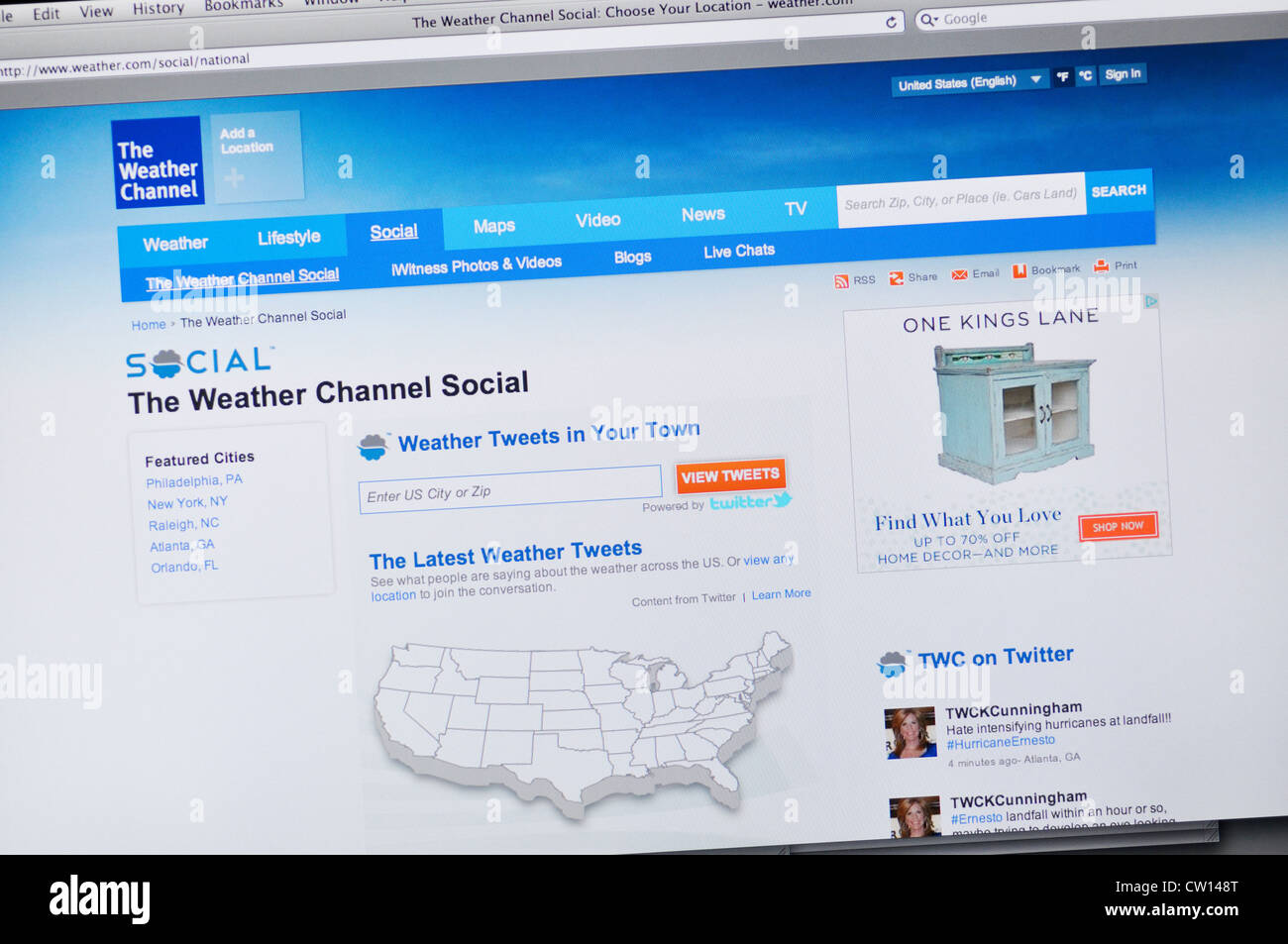 Weather Channel website Stock Photo - Alamy