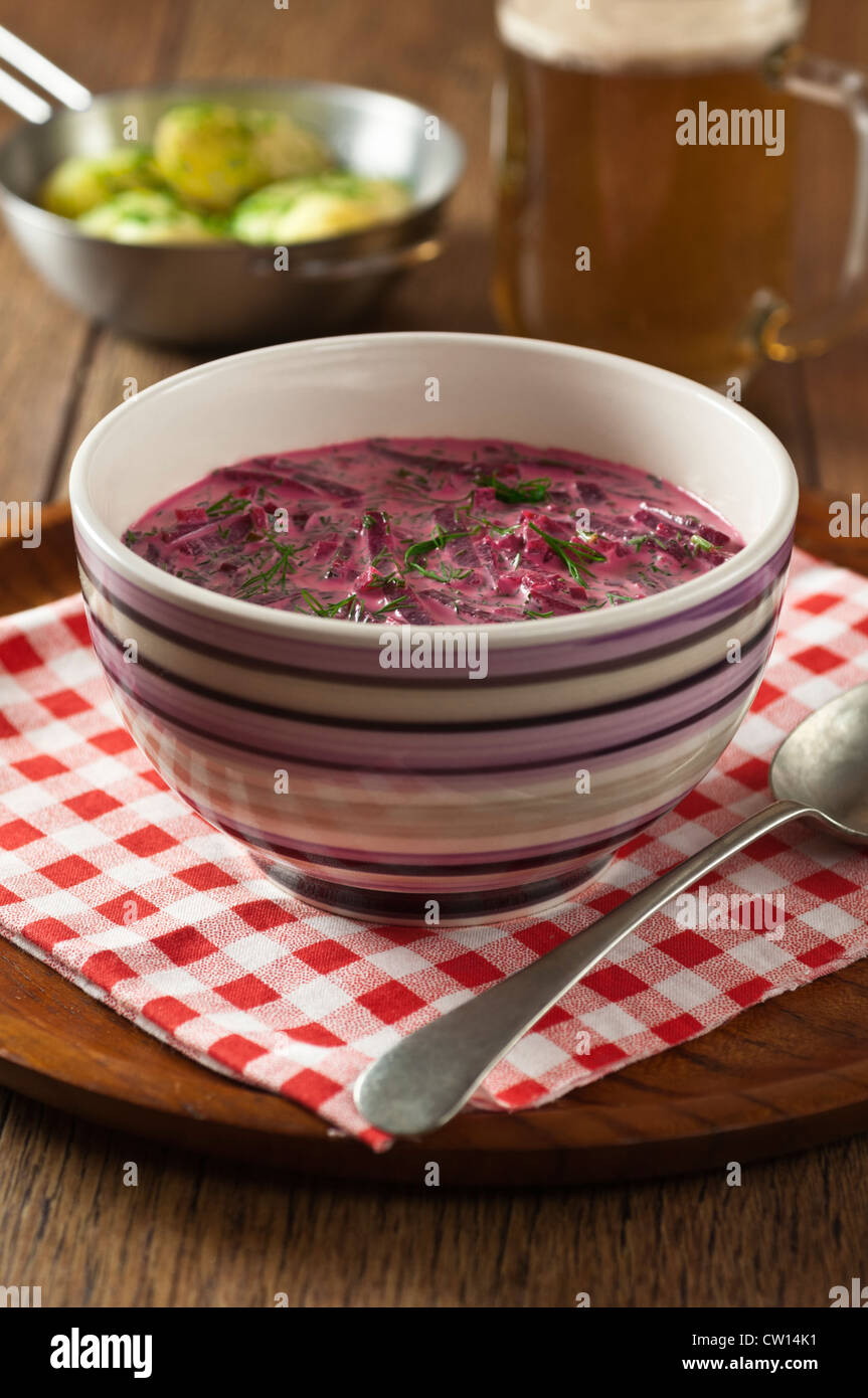 Lithuanian food Borscht Beetroot soup Stock Photo