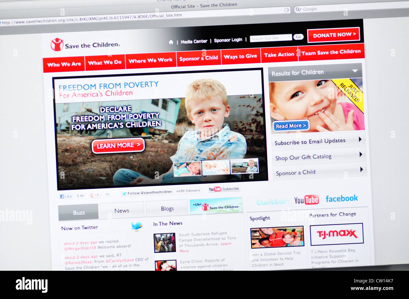 Save the children charity website stock photo alamy