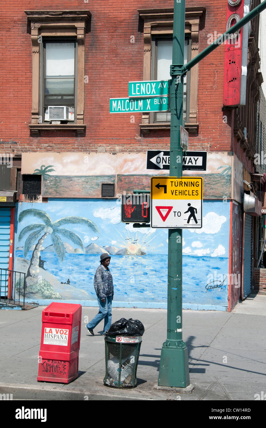 Malcolm x boulevard lenox avenue harlem new york manhatta hires stock photography and images