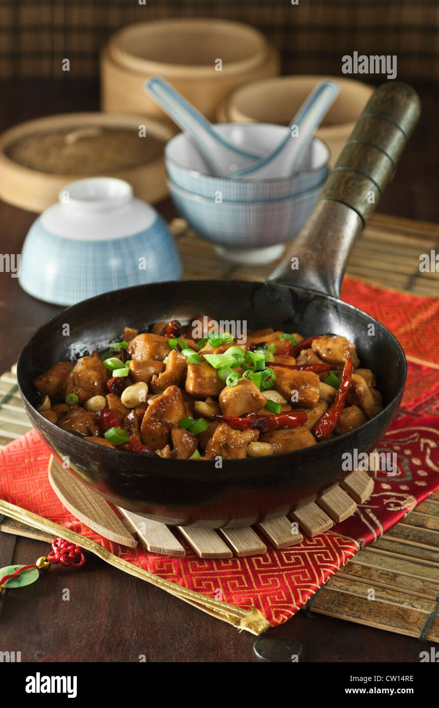 Kung Pao chicken Chinese food Stock Photo