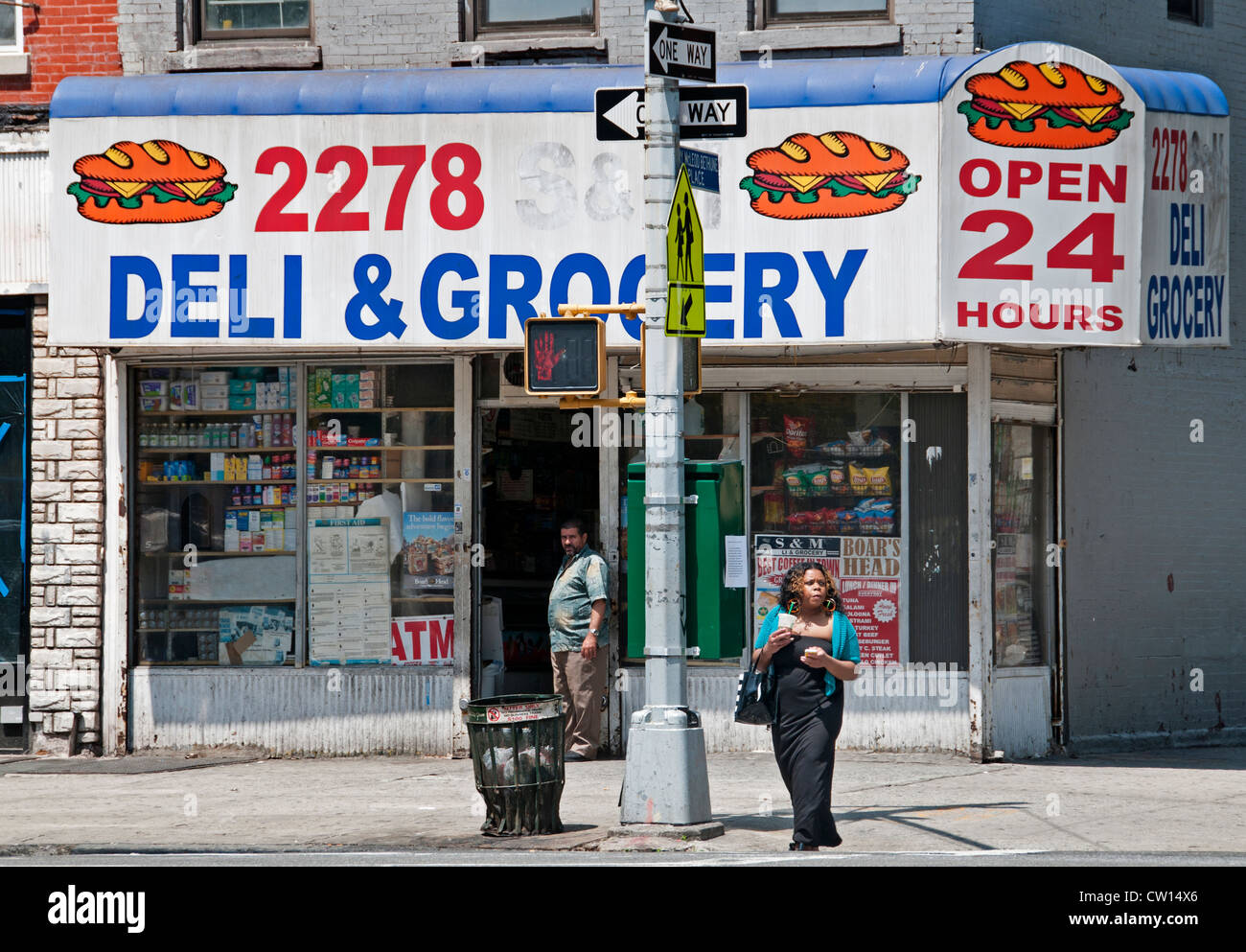 Dr Martin Luther King JR Boulevard  Deli Grocery Harlem New York  Manhattan United States Stock Photo