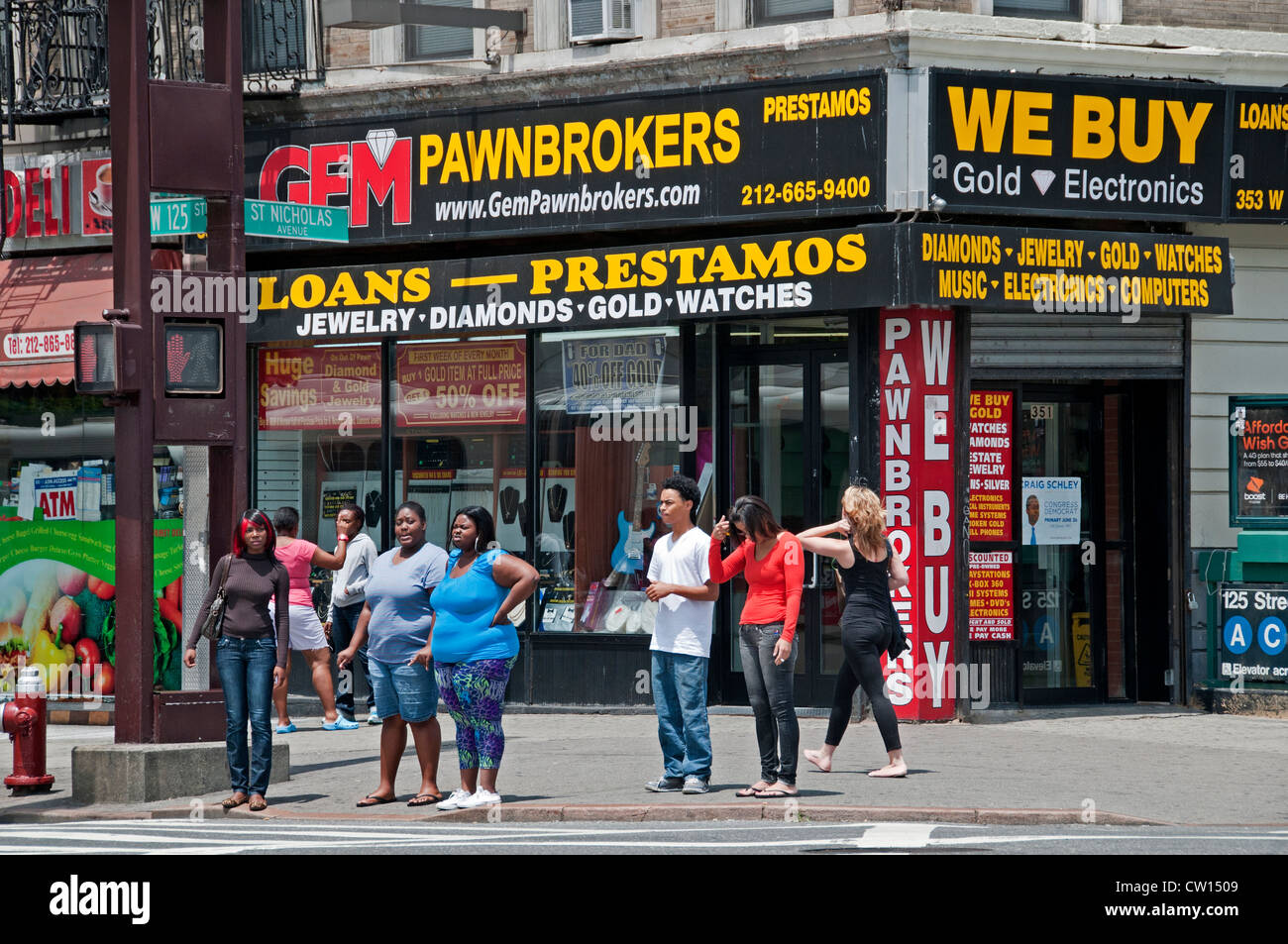 Pawnbrokers pawn pawns Dr Martin Luther King JR Boulevard Harlem New York  Manhattan United States Stock Photo