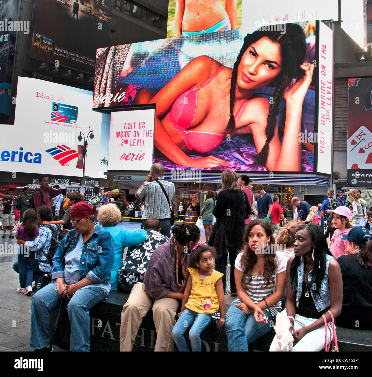 Nice beautiful Woman Fashion Times Square New York City United States of America Stock Photo