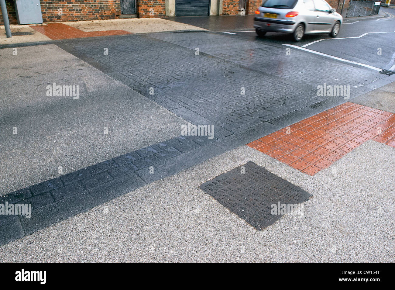 Road marking with feature for blind people at pedestrian crossing. UK Stock Photo Alamy