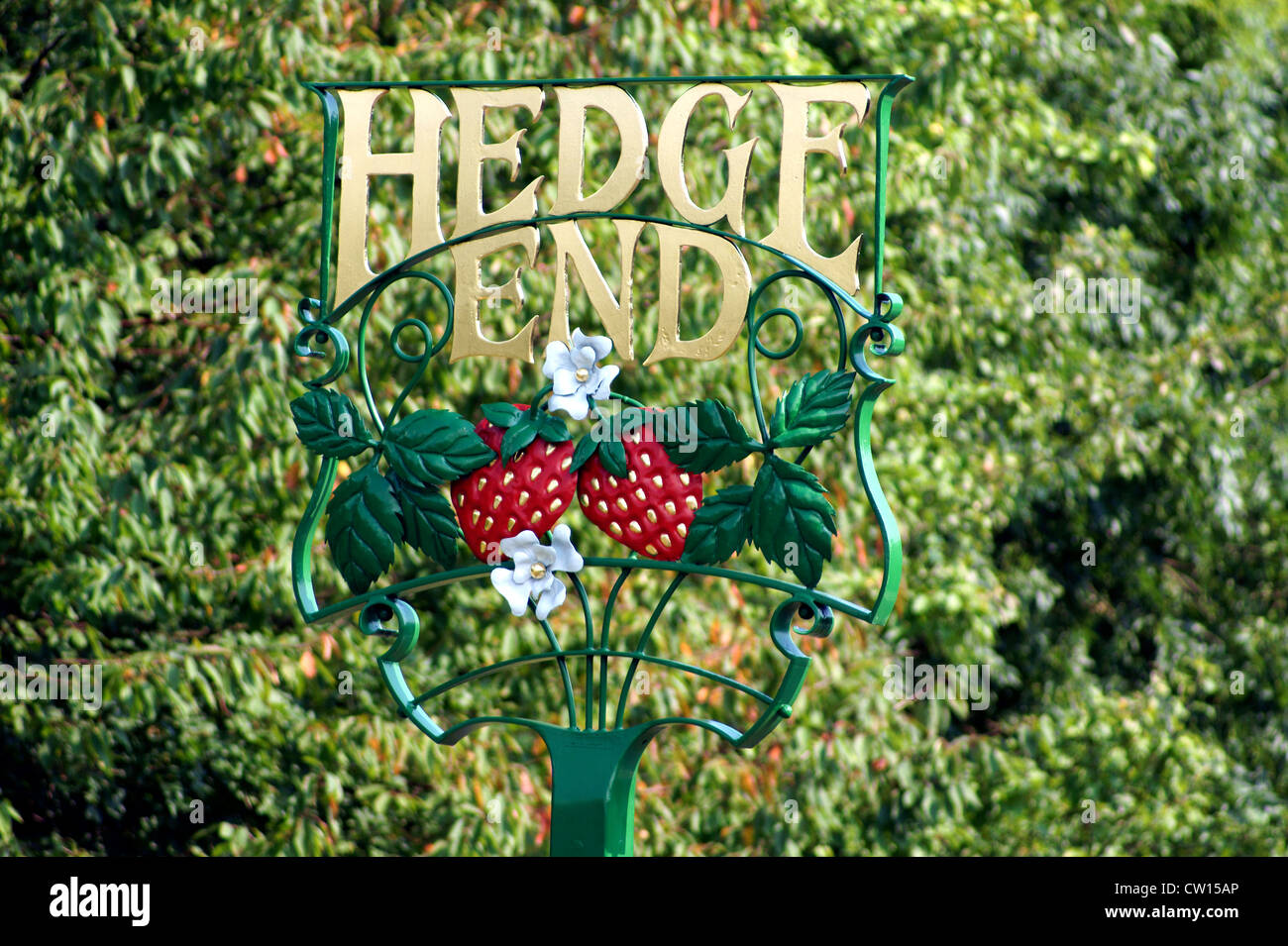 HEDGE END SIGN Stock Photo